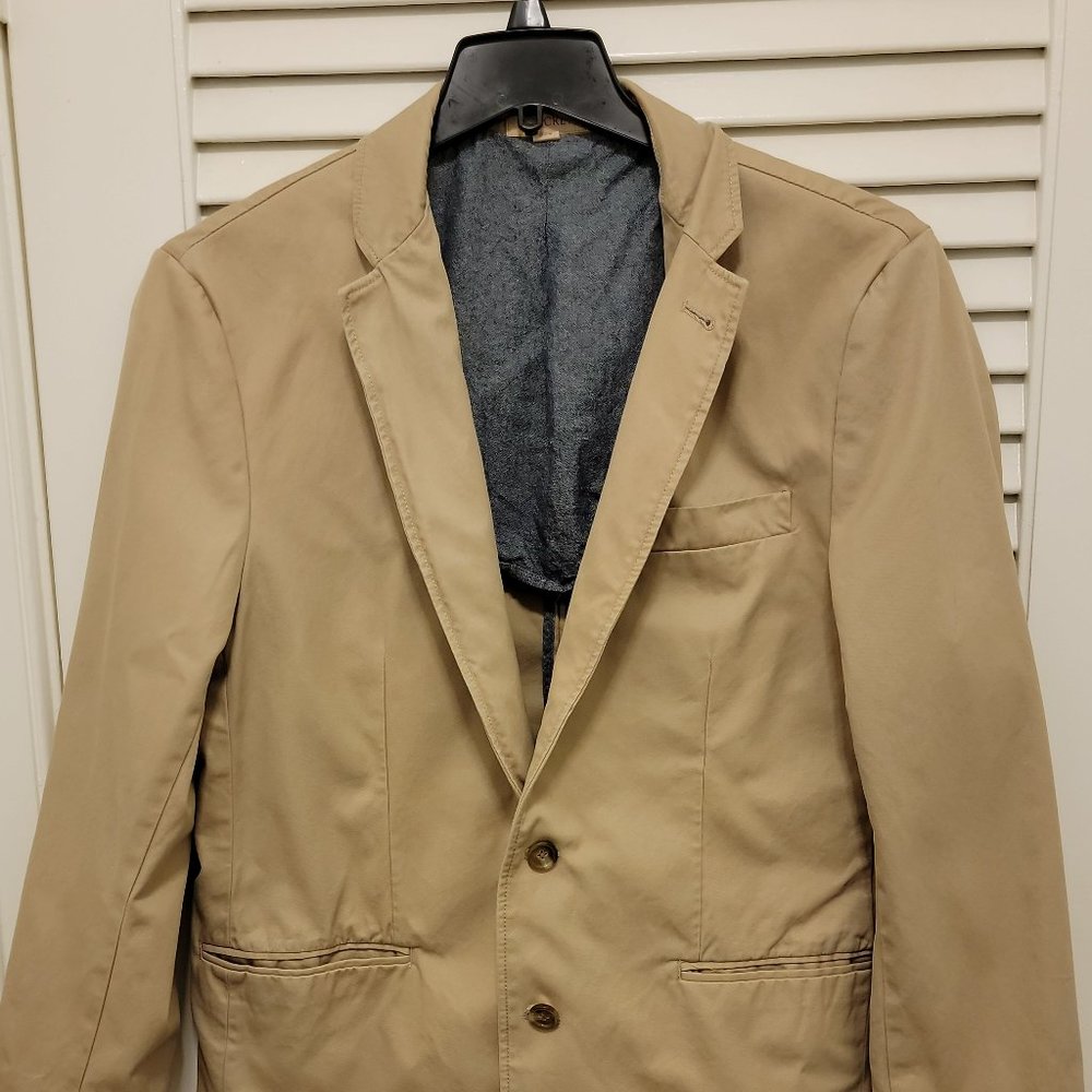 J. Crew Men's Casual Cotton Blazer Khaki